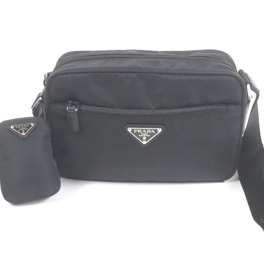 Prada 1bc167 Re-nylon Triangle Logo Triangle Plate Shoulder Bag With Pouch