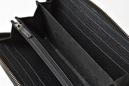 Unused Gucci Long Wallet Vintage Logo Print Black 496317