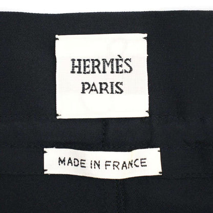 Hermes 2018 Resort Embroidery Design Silk Skirt Navy 38