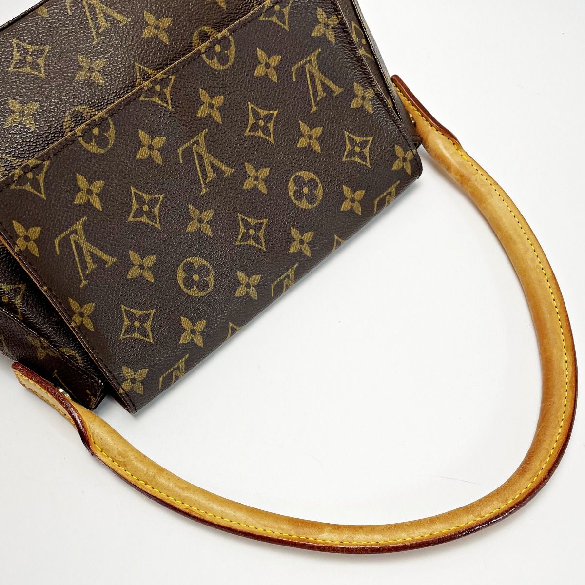 Louis Vuitton Monogram Mini Looping M51147 Brown Handbag Ladies Gold Hardware