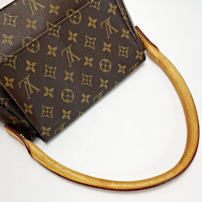 Louis Vuitton Monogram Mini Looping M51147 Brown Handbag Ladies Gold Hardware