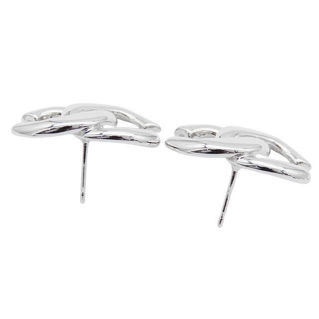Chanel Earrings Silver Metal CC Logo — view 5