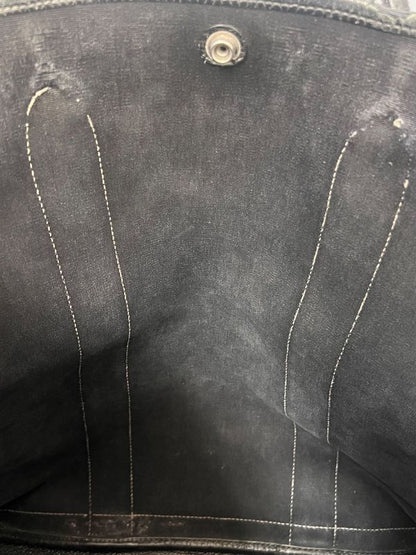 Hermes Garden File Tote Bag Canvas Leather Black ▢I 69fa285