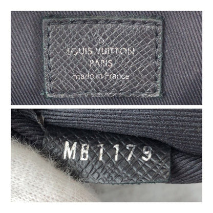 Louis Vuitton Taiga Anton Black Silver Hardware Leather M33416 Business Bag
