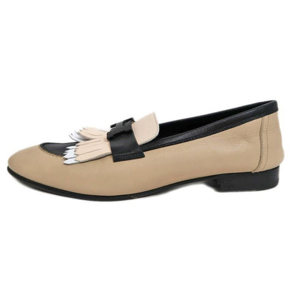 Hermes Moccasins Royale Size 38 Beige Black Leather Apparel
