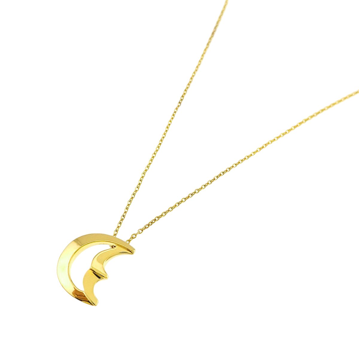Tiffany & Co Crescent Moon Necklace 43 18k Yellow Gold