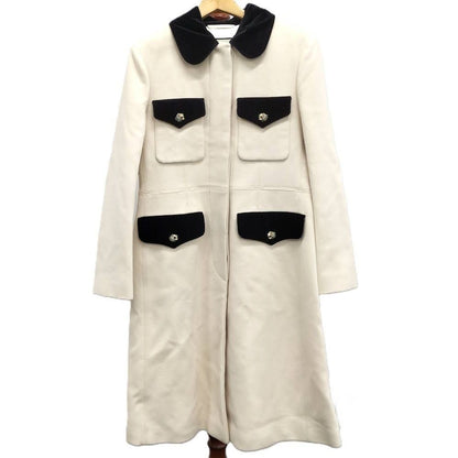 Gucci Stand Collar Coat with Belt Ivory