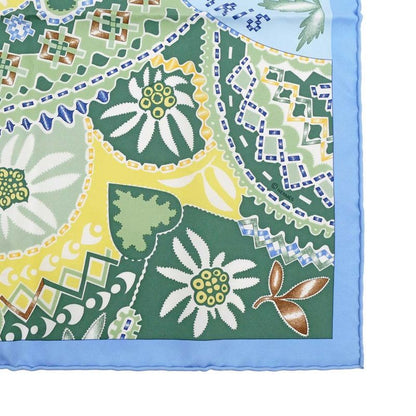 Hermes Carre 45 Scarf EN Attendant Ulysse Silk Light Blue Bandana
