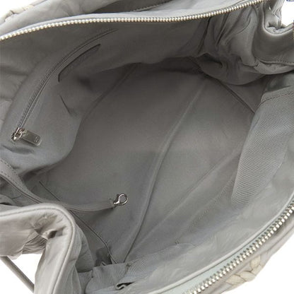 Chanel Tote Bag Ultra Stitch Lambskin Gray Silver Hardware Chain Shoulder Coco