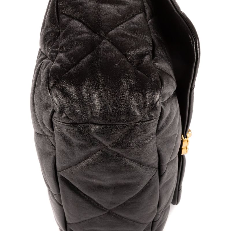 Chanel Classic 19 Flap Black Matelasse Calfskin A