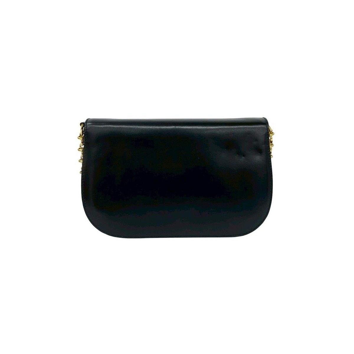 Gucci Vintage Calfskin Leather Chain Shoulder Bag Pochette Black — view 3