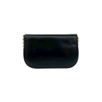 Gucci Vintage Calfskin Leather Chain Shoulder Bag Pochette Black — view 3