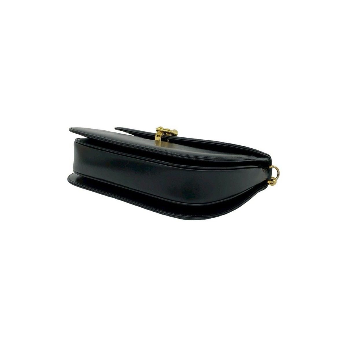 Gucci Vintage Calfskin Leather Chain Shoulder Bag Pochette Black — view 8
