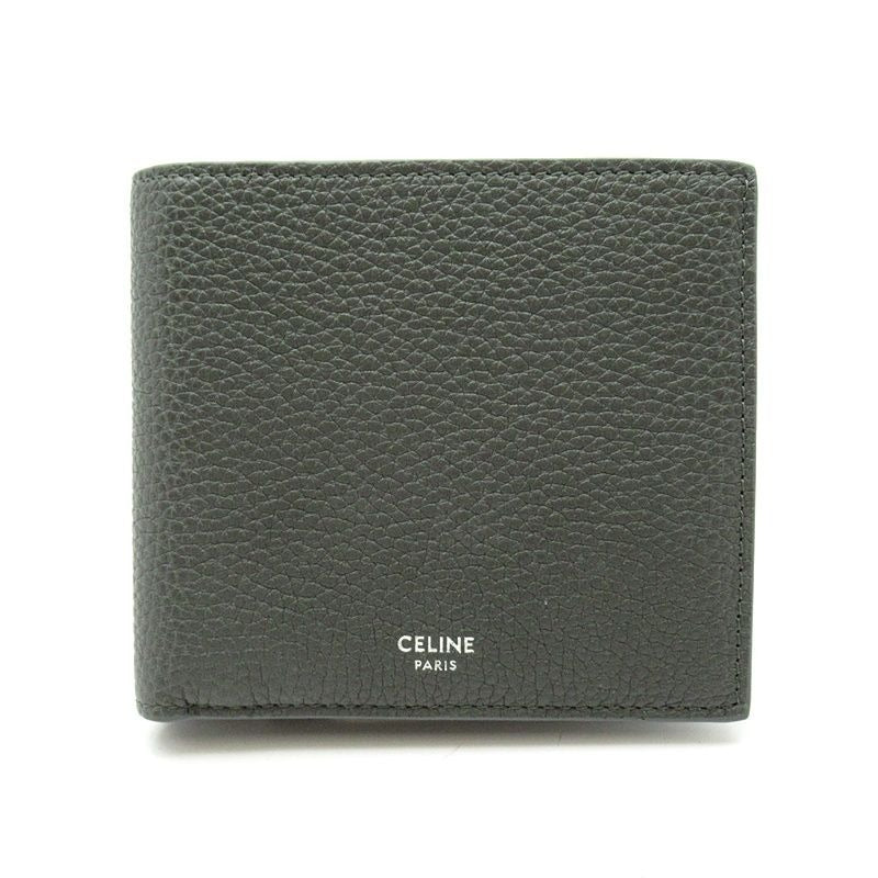 Celine Bifold Wallet Grained Calfskin Gray