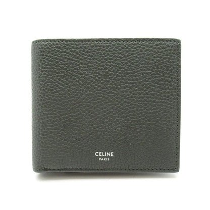 Celine Bifold Wallet Grained Calfskin Gray