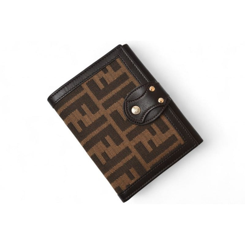 Fendi Wallet Fold Zucca Pattern Brown