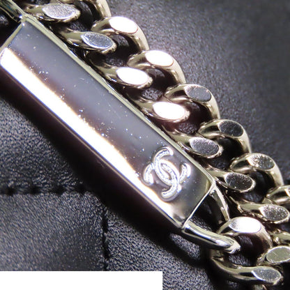 Chanel Cambon Line Zip Around Wallet Black Silver Leather — view 6