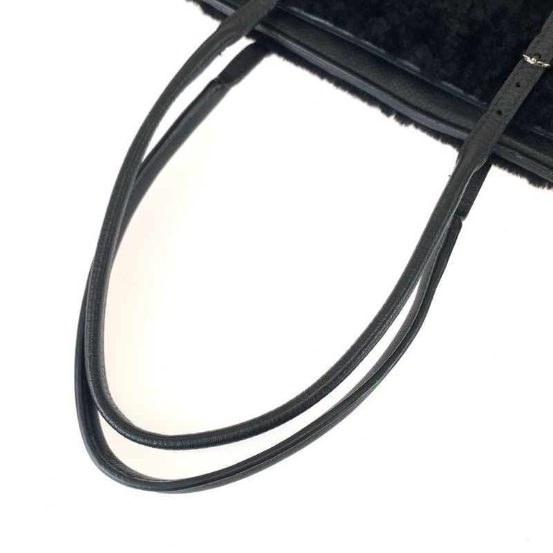 Balenciaga Paper Black Silver Hardware Mouton/leather 387480 Tote Bag Handbag