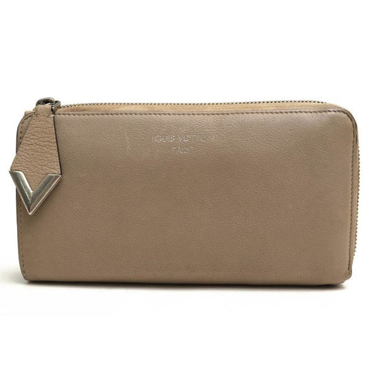 Louis Vuitton Long Wallet Women Leather Beige
