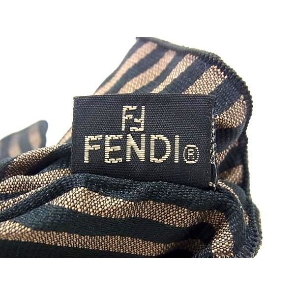 Fendi Pecan Pattern Scrunchie Hair Tie Black Brown — view 3