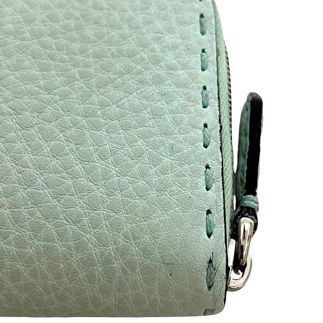 Fendi Coin Case Light Green Selleria 8m343 Excellent Condition Coin Purse