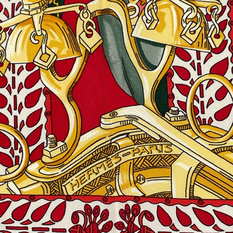 Hermes Scarf Carre 90 LA Danse DU Cheval Marwari Dancing Horses Silk Red