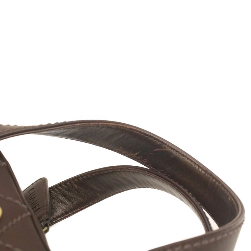 Chanel No 8 Brown Wild Stitch W Zipper Mini Boston Handbag Boston Bag Women