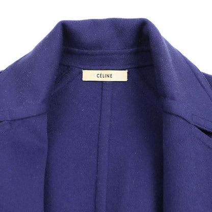 Celine by Phoebe Philo Wool Cashmere Side Slit Coat 2 8m56 5955 Navy 36