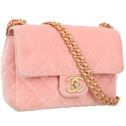 Chanel Mini Quilted 20 Velour Chain Shoulder Bag Women