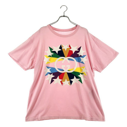 Gucci Inter Locking Star Print T-Shirt L Pink