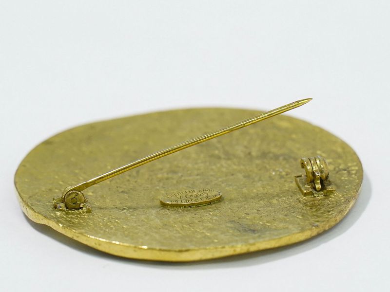 Authentic Chanel Coco Mark Brooch GP Gold Plated Coco Mark Accessories Jewelry
