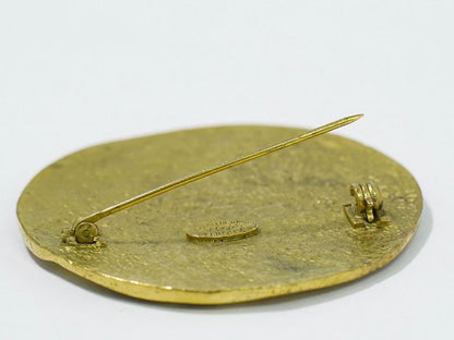 Authentic Chanel Coco Mark Brooch GP Gold Plated Coco Mark Accessories Jewelry