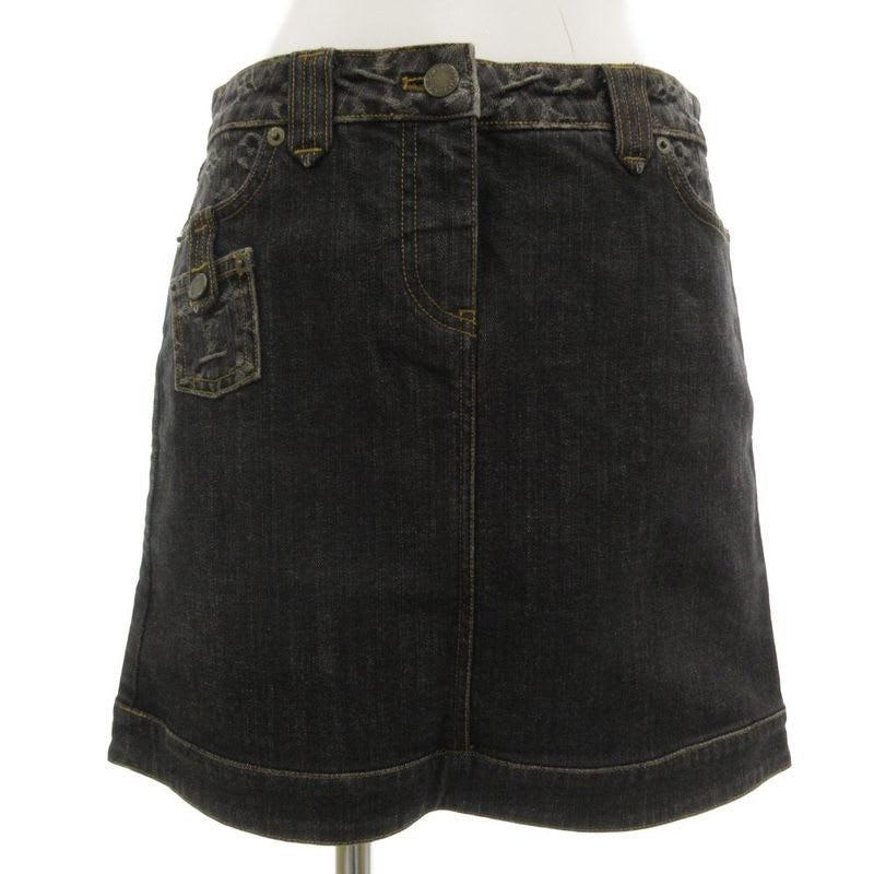 Louis Vuitton Monogram Denim Skirt Mini 36 Black Rw081 W Wmsk 01 Cf7