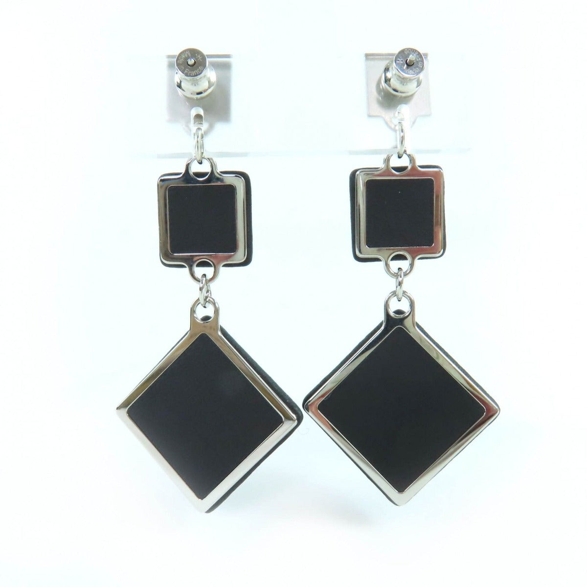Hermes Medor Gaine GM Swift Earrings Black — view 3