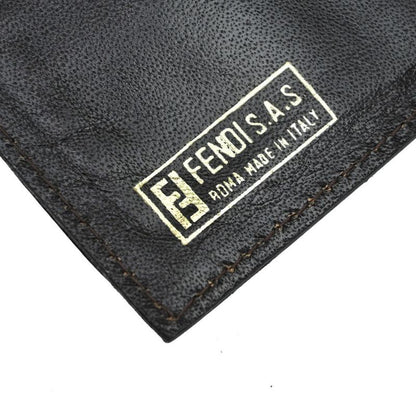 Fendi Trifold Wallet Zucca Pattern Canvas Leather Brown 01ka823