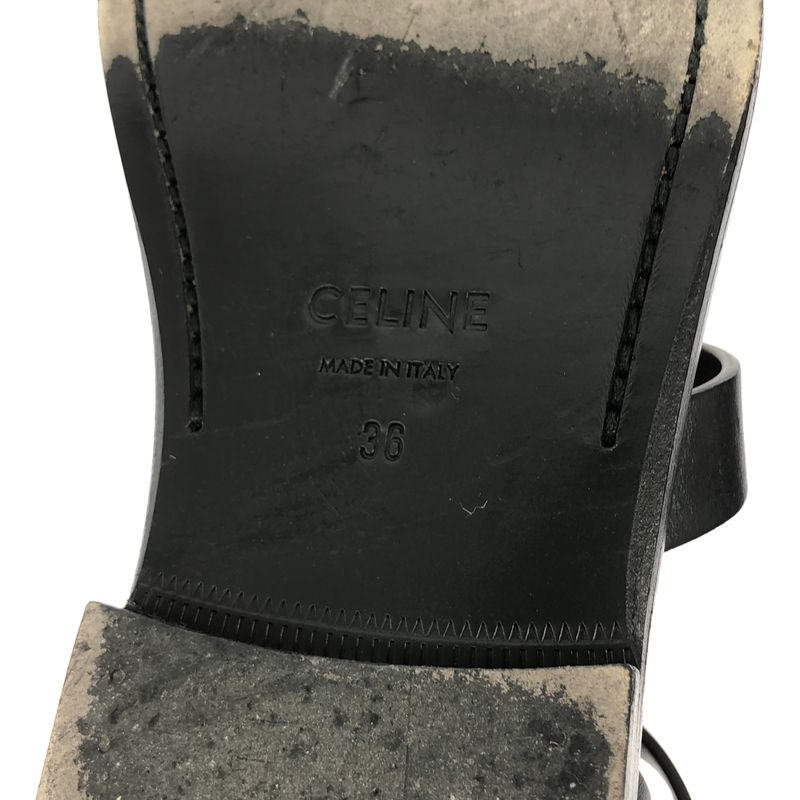 Celine - Ankle Strap Flat Sandals - 36 - Black - Women's