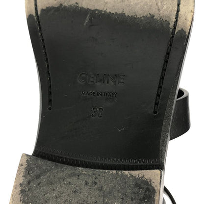 Celine - Ankle Strap Flat Sandals - 36 - Black - Women's