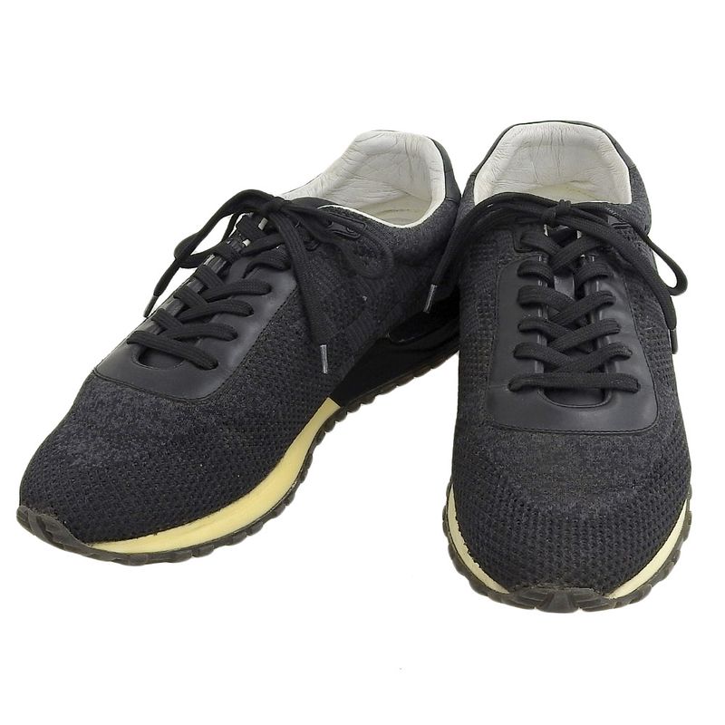 Louis Vuitton 2015 Item Runaway Line Jacquard Damier Leather Sneakers Shoes 5.5