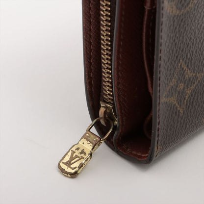 Louis Vuitton Monogram Compact Zip Fold Wallet M61667 Brown Made In France