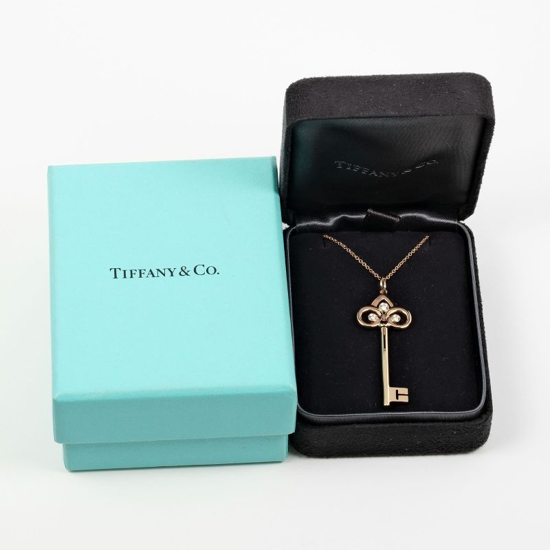 Tiffany & Co Fleur De Liskey 18K Pink Gold And Diamonds Ladies 5.55g Necklace