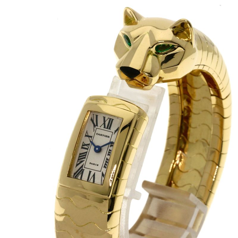Cartier Panthère Lacarda Bangle Watch 18K Yellow Gold Ladies