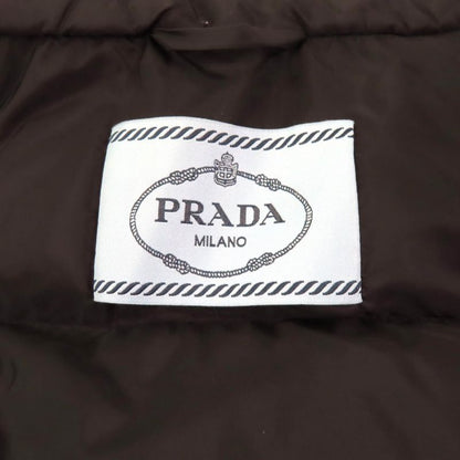 Prada 290545 Triangle Logo Zip Up Down Jacket Outerwear Black 42 Women