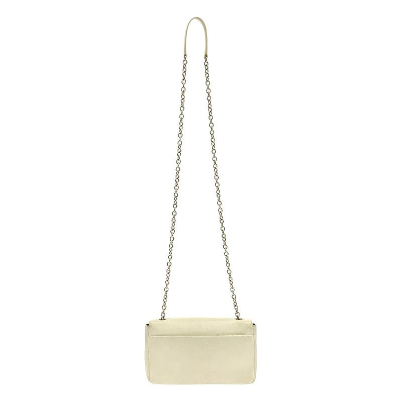 Balenciaga - 537387 Everyday Leather Logo Chain Wallet Shoulder Bag - White -