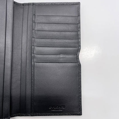Bulgari Bifold Long Wallet Black Bvlgari Bulgari Excellent Condition Billfold