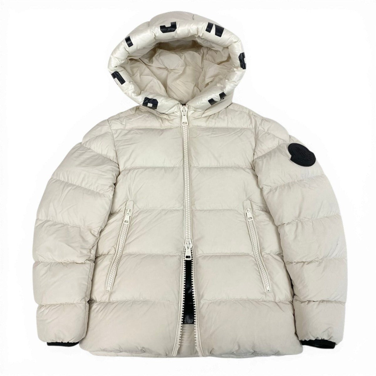Moncler Dubois Jacket Down Hood Logo 0 White — view 2