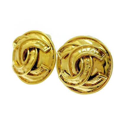 Chanel GP 94p Coco Mark Round Earrings Ladies 356397 Earrings