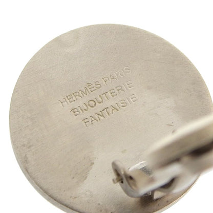 Hermes Bijouterie Fantaisie Serie Shell Clip Earrings For Both Ears Silver With