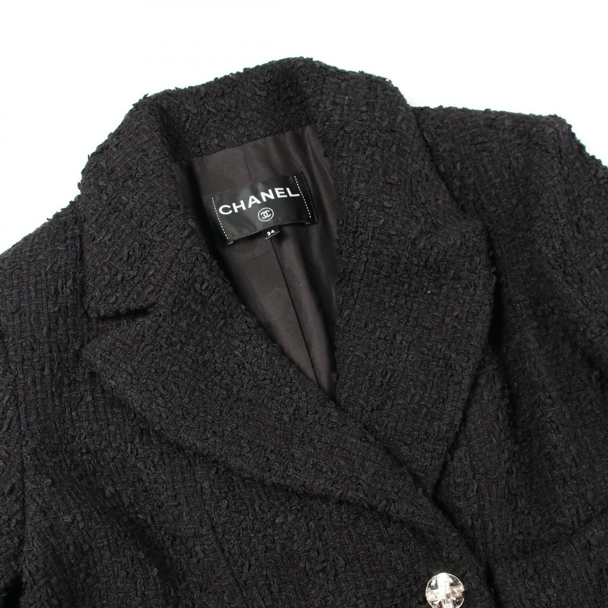 Chanel CC Logo Button Tweed Nylon Jacket — view 10