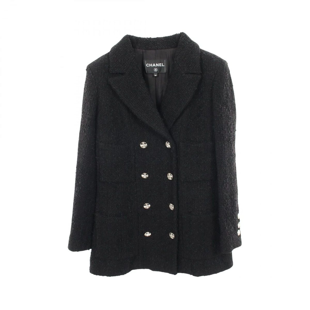 Chanel CC Logo Button Tweed Nylon Jacket