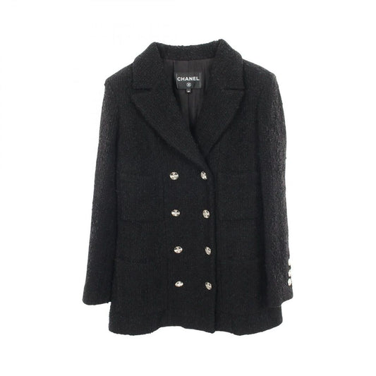 Chanel CC Logo Button Tweed Nylon Jacket